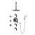 Graff GB1.131A-LM45S-PC Contemporary Round Thermostatic Set w/Body Sprays & Handshower , Polished Chrome
