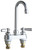 Chicago Faucets - 895-ABCP 4-inch Center Deck Mounted Sink Faucet with Rigid/Swing Gooseneck Spout, 2.2 GPM Pressure Compensating Softflo? Aerator, Indexed Lever Handles and Quaturn? Operating Cartridges