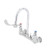 T&S Brass - B-0350 - Medical Faucet, Wall Mount, 8-inch Centers, Rigid Gooseneck w/Rosespray, 6-inch Wrist Handles