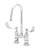 T&S Brass - B-2389 - Double Pantry Faucet, Deck Mount, 4-inch Centers, Rigid Gooseneck, 4-inch Wrist Action Handles