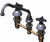 T&S Brass - B-2856 - Lavatory Faucet, Concealed Body, 8-inch Centers, Swivel Gooseneck, Four Arm Handles