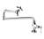 Krowne 16-163L - Royal Series Deck Mount Pot Filler Faucet, 24-inchJointed Spout with Shut-Off Valve, Cross Handle, Ceramic Cartridge Valves, Wall Mounting Kit Included, Low Lead Compliant