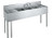 Krowne CS-1872 - Convenience Store Sink, 3 Compartment, 72-inch x 19-inch OA, 36-inch Working Height, 14-inch x 10-inch x 10-inch Deep Bowls, Splash Mounted 4-inch O.C. Faucet, 3-1/2-inch Basket Drains, 18-inch Left & Right Drainboards, Stainless Steel Si