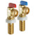 Dahl 621-08-04-PK2-NUT - 1/2 Female Solder Longshank x Male Hose w/ Wallbox Nut, Pkg of 2, Red & Blue Handles, Rough Brass