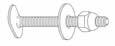 Combo Brass Closet Bolts - Round Washer