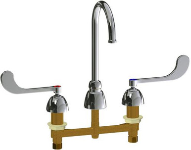 Chicago Faucets 786-GN6FCXK-319AB 786 6" ridged/swing gooseneck 1.5GPM ...