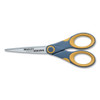 Non-stick Titanium Bonded Scissors, Pointed Tip, 7" Long, 3" Cut Length, Gray/yellow Straight Handle