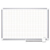 Gridded Magnetic Porcelain Planning Board, 1 X 2 Grid, 72 X 48, Aluminum Frame