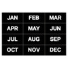 Interchangeable Magnetic Board Accessories, Months Of Year, Black/white, 2" X 1"