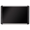 Black Fabric Bulletin Board, 48 X 96, Silver/black