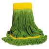 Ecomop Looped-end Mop Head, Recycled Fibers, Medium Size, Green, 12/carton