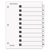 Onestep Printable Table Of Contents And Dividers, 10-tab, 1 To 10, 11 X 8.5, White, 1 Set