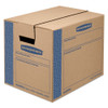 Smoothmove Prime Moving & Storage Boxes, Small, Regular Slotted Container (rsc), 16" X 12" X 12", Brown Kraft/blue, 10/carton