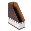 Corrugated Cardboard Magazine File, 4 X 9 X 11 1/2, Wood Grain, 12/carton