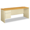 38000 Series Left Pedestal Credenza, 72w X 24d X 29.5h, Harvest/putty