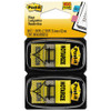 Arrow Message 1" Page Flags, "notarize," Yellow, 2 50-flag Dispensers/pack