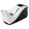 Value Desktop Tape Dispenser, Attached 1" Core, Black/silver