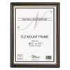 Ez Mount Document Frame W/trim Accent, Plastic Face, 8.5 X 11, Black/gold, 18/ct