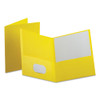 Leatherette Two Pocket Portfolio, 8 1/2" X 11", Yellow, 10/pk