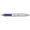 Dr. Grip Center Of Gravity Retractable Ballpoint Pen, 1mm, Black Ink, Silver/navy Barrel