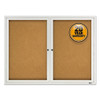 Enclosed Cork Bulletin Board, Cork/fiberboard, 48" X 36", Silver Aluminum Frame