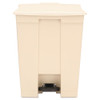 Step-on Receptacle, Rectangular, Polyethylene, 18 Gal, Beige