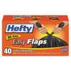 Easy Flaps Trash Bags, 30 Gal, 0.85 Mil, 30" X 33", Black, 240/carton