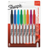 Retractable Permanent Marker, Fine Bullet Tip, Assorted Colors, 8/set