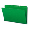 Expanding Recycled Heavy Pressboard Folders, 1/3-cut Tabs, 1" Expansion, Legal Size, Green, 25/box