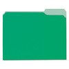 Interior File Folders, 1/3-cut Tabs, Letter Size, Green, 100/box