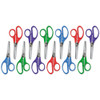 Kids' Scissors, Rounded Tip, 5" Long, 1.75" Cut Length, Assorted Straight Handles, 12/pack