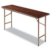 Wood Folding Table, Rectangular, 59 7/8w X 17 3/4d X 29 1/8h, Mahogany