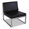 Alera Ispara Series Armless Chair, 26.38" X 31.13" X 30", Black Seat/black Back, Silver Base