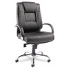 Alera Ravino Big And Tall Series High-back Swivel/tilt Leather Chair, Supports Up To 450 Lbs, Black Seat/back, Chrome Base