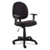 Alera Essentia Series Swivel Task Chair With Adjustable Arms, Supports Up To 275 Lbs, Black Seat/black Back, Black Base