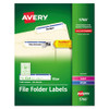 Permanent Trueblock File Folder Labels With Sure Feed Technology, 0.66 X 3.44, White, 30/sheet, 50 Sheets/box - IVSAVE5766