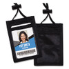 Id Badge Holder W/convention Neck Pouch, Vertical, 2 3/4 X 3 1/2, Black, 12/pack