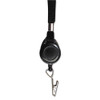 Lanyards With Retractable Id Reels, Clip Style, 34" Long, Black, 12/carton