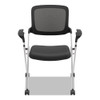 Vl314 Mesh Back Nesting Chair, Black Seat/black Back, Silver Base