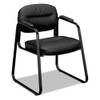 Hvl653 Leather Guest Chair, 22.25" X 23" X 32", Black Seat/black Back, Black Base