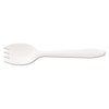 Mediumweight Polypropylene Cutlery, Spork, White, 1000/carton