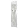 Mediumweight Wrapolypropyleneed Polypropylene Cutlery, Soup Spoon, White, 1000/carton