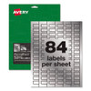 Permatrack Metallic Asset Tag Labels, Laser Printers, 0.5 X 1, Silver, 84/sheet, 8 Sheets/pack