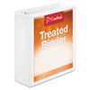 Treated Binder Clearvue Locking Round Ring Binder, 3 Rings, 3" Capacity, 11 X 8.5, White