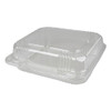 Plastic Clear Hinged Containers, 8 X 8, 50 Oz, Clear, 250/carton