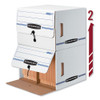 Side-tab Storage Boxes, Letter Files, White/blue, 12/carton