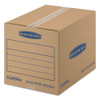 Smoothmove Basic Moving Boxes, Small, Regular Slotted Container (rsc), 16" X 12" X 12", Brown Kraft/blue, 25/bundle