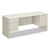 38000 Series Kneespace Credenza, 72w X 24d X 29.5h, Silver Mesh/light Gray