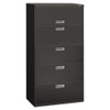 600 Series Five-drawer Lateral File, 36w X 18d X 64.25h, Charcoal