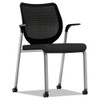 Nucleus Series Multipurpose Stacking Chair With Ilira-stretch M4 Back, Black Seat/black Back, Platinum Base